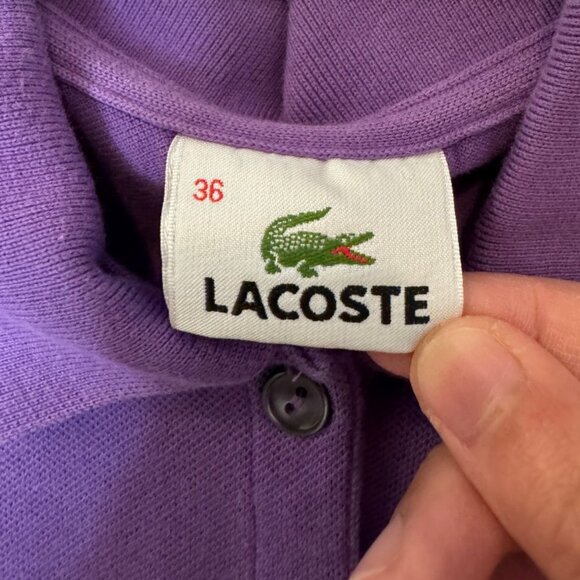 Lacoste purple short sleeve polo shirt size 36 - Picture 5 of 6